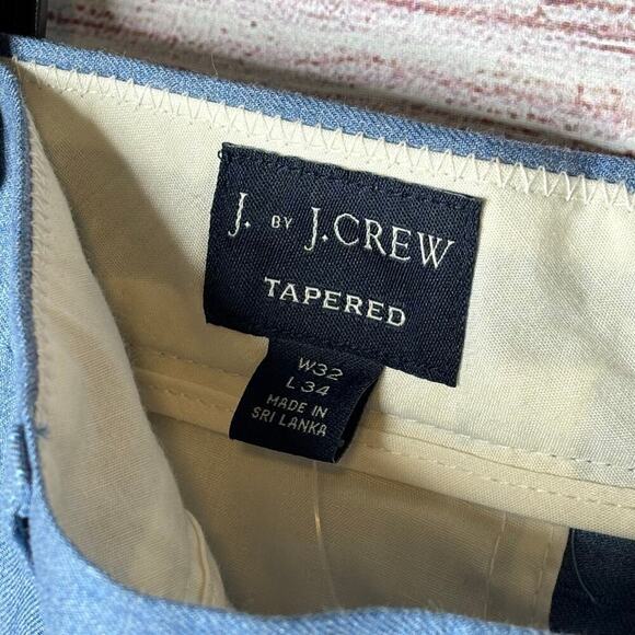 J by J. Crew Men's Tapered Blue 100% Cotton Lightweight Summer Pants Size 32x34 - Picture 8 of 10
